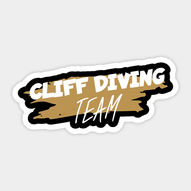 Cliff diving team Sticker by maxcode